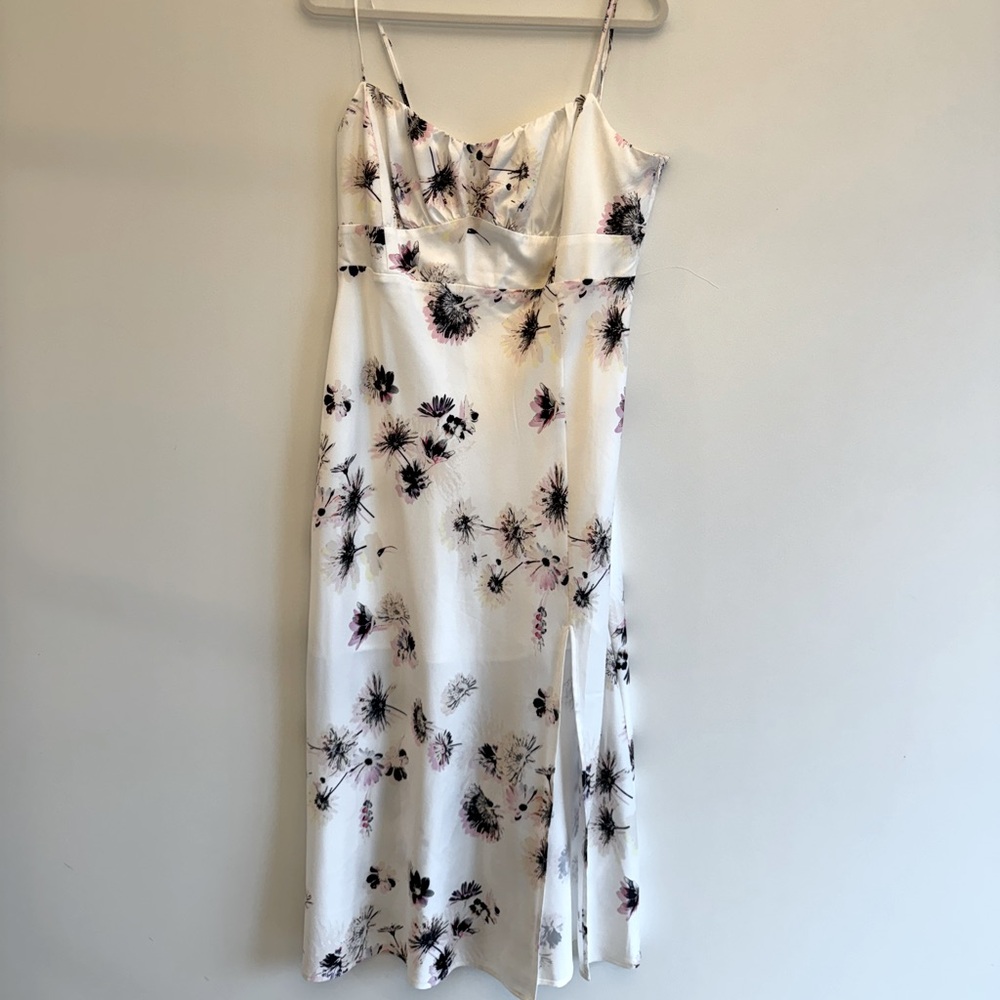 Dynamite Floral Midi Dress NWT | Ruched Bust | Adjustable Straps | XL